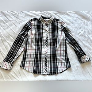 7 AVENUE DESIGN STUDIO NEW YORK & COMPANY black and white with pink stripe